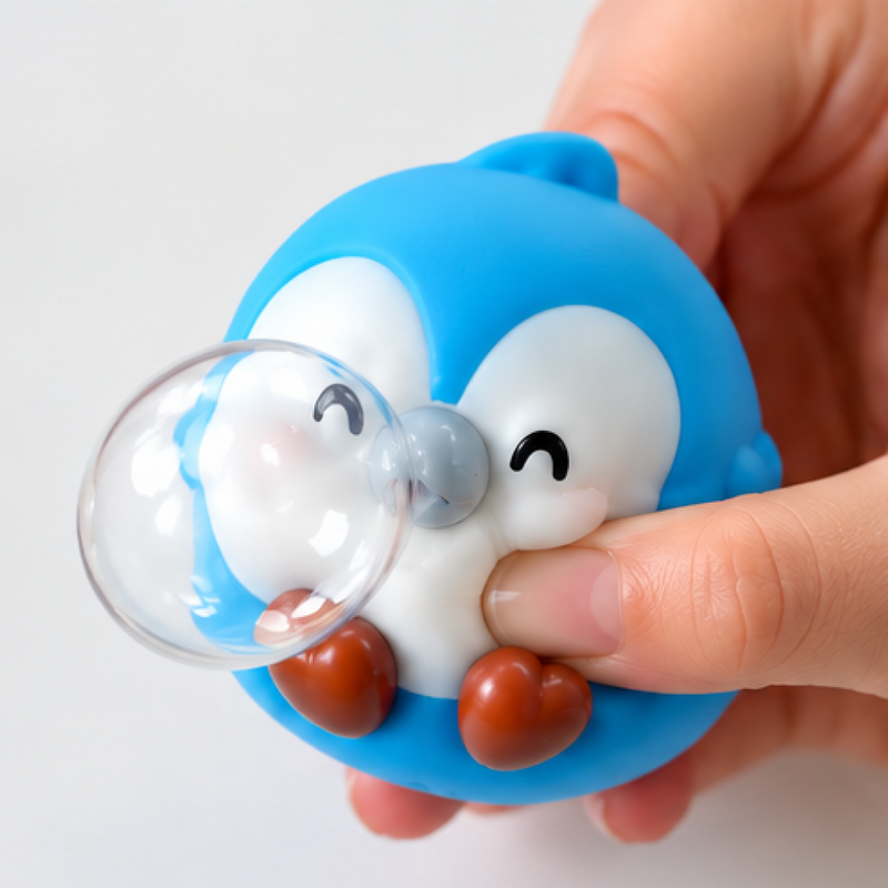 Squish! Pop out your birdie's sticky bubble.