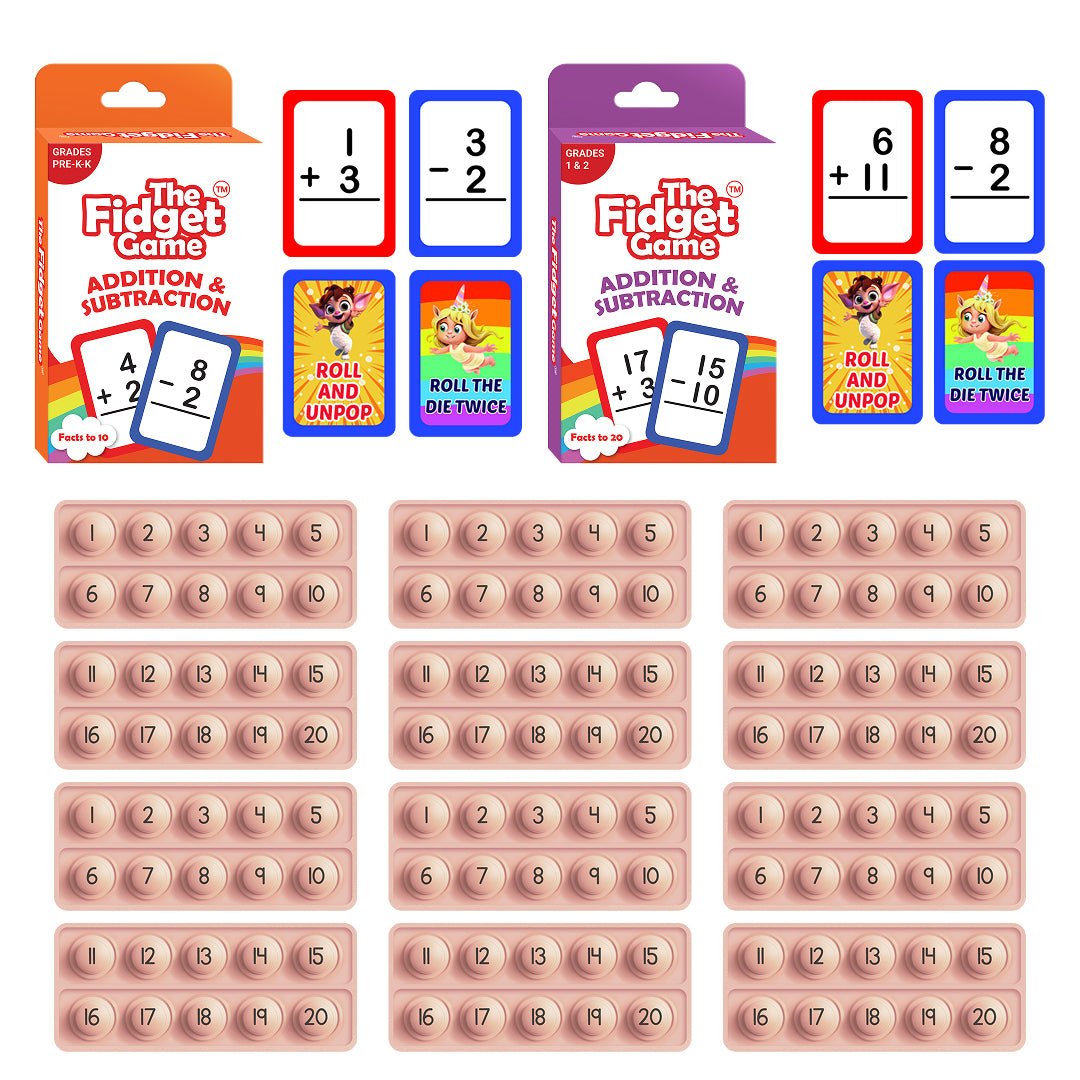 Addition and Subtraction Card Packs + Ten Frame Fidgets