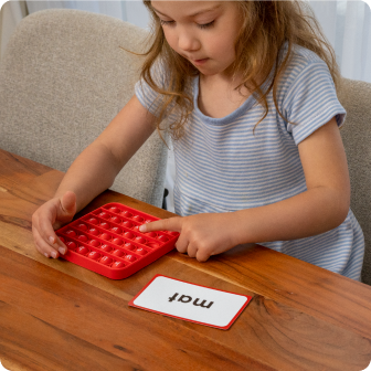 Pop the bubble as you sound out the word.